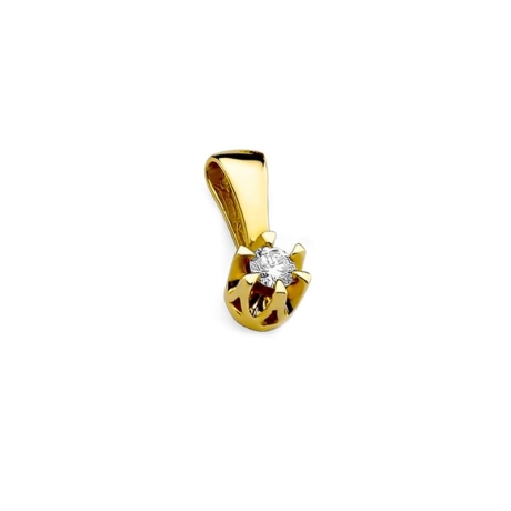 Przejdź do produktu Zawieszka z żółtego złota 585 z diamentem 0,10ct The Diamonds