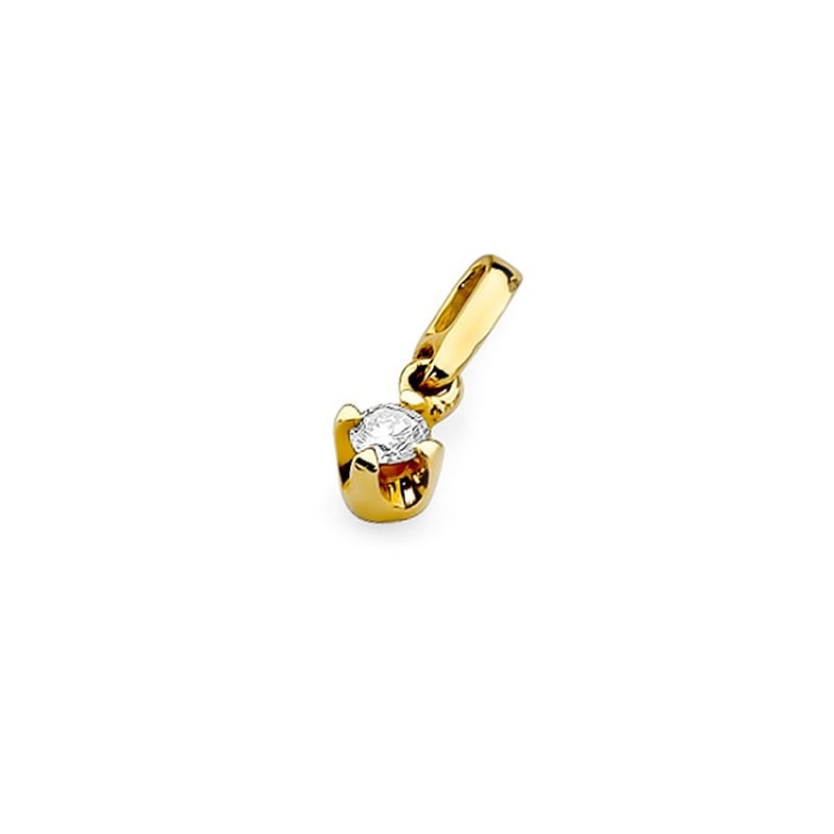 Zawieszka z żółtego złota 585 z diamentem 0,10ct The Diamonds BZ-34