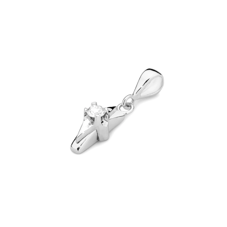 Zawieszka z białego złota 585 z diamentem 0,10ct The Diamonds BZ-88-0,10ct-b