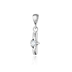 Zawieszka z białego złota 585 z diamentem 0,10ct The Diamonds BZ-88-0,10ct-b