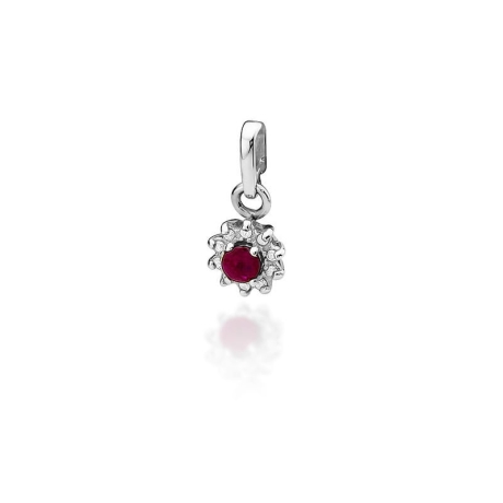 Przejdź do produktu Zawieszka z białego złota 585 z rubinem i diamentami 0,09ct The Diamonds