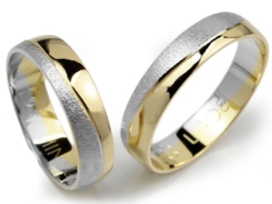 Obrączki ślubne dwukolorowe półokrągłe 5mm Lovely L108-k