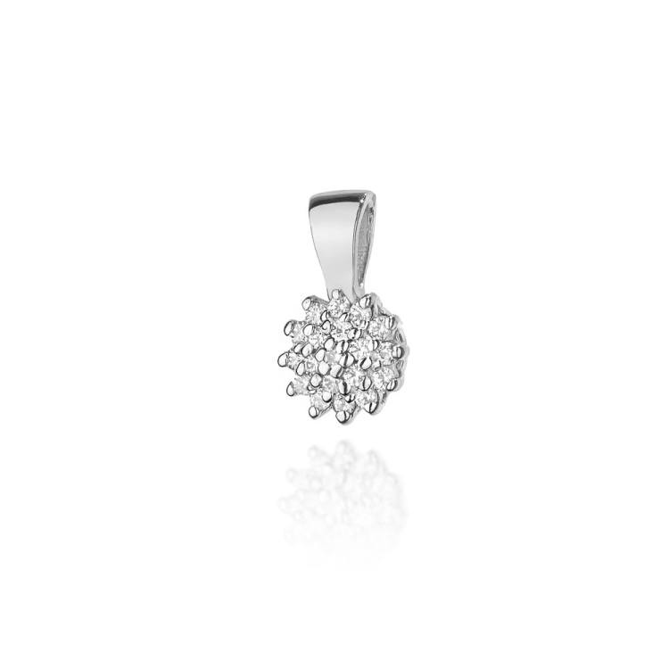 Zawieszka z białego złota 585 z diamentami 0,10ct The Diamonds BZ-401-b