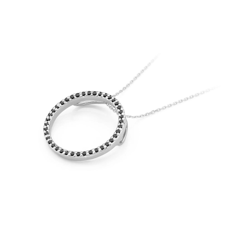 Przejdź do produktu Zawieszka z białego złota 585 z czarnymi diamentami 0,20ct The Diamonds