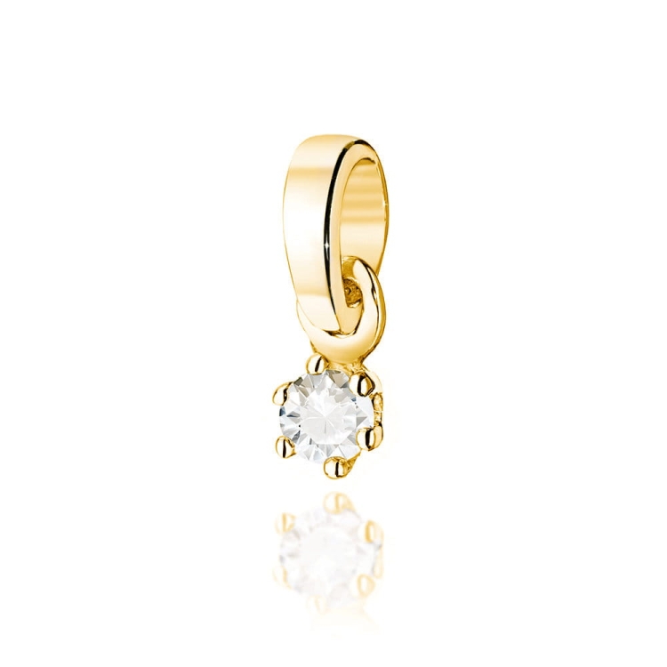 Zawieszka z żółtego złota 585 z diamentem 0,04ct The Diamonds BZ-501