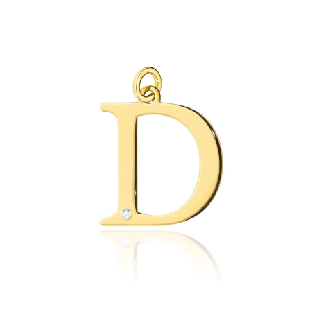 Przejdź do produktu Zawieszka literka D z żółtego złota 585 z diamentem 0,005ct The Diamonds