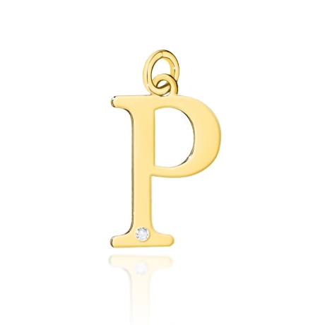 Przejdź do produktu Zawieszka literka P z żółtego złota 585 z diamentem 0,005ct The Diamonds