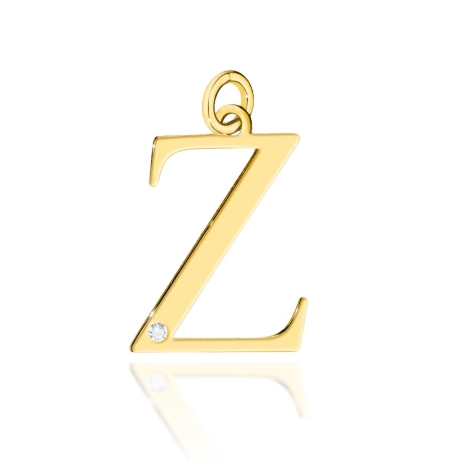 Przejdź do produktu Zawieszka literka Z z żółtego złota 585 z diamentem 0,005ct The Diamonds 