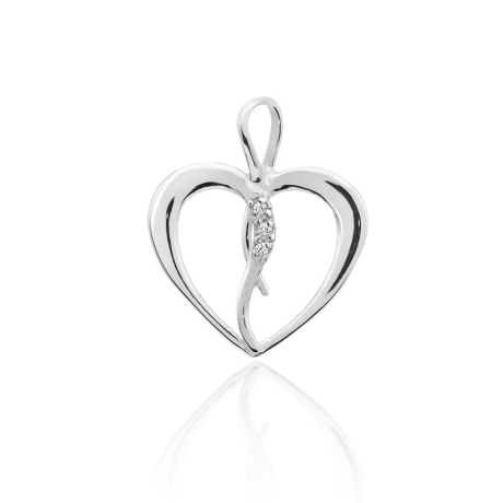 Przejdź do produktu Zawieszka z białego złota serce z diamentami 0,025ct The Diamonds