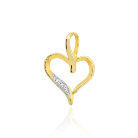 Przejdź do produktu Zawieszka z żółtego złota serce z diamentami 0,015ct The Diamonds 