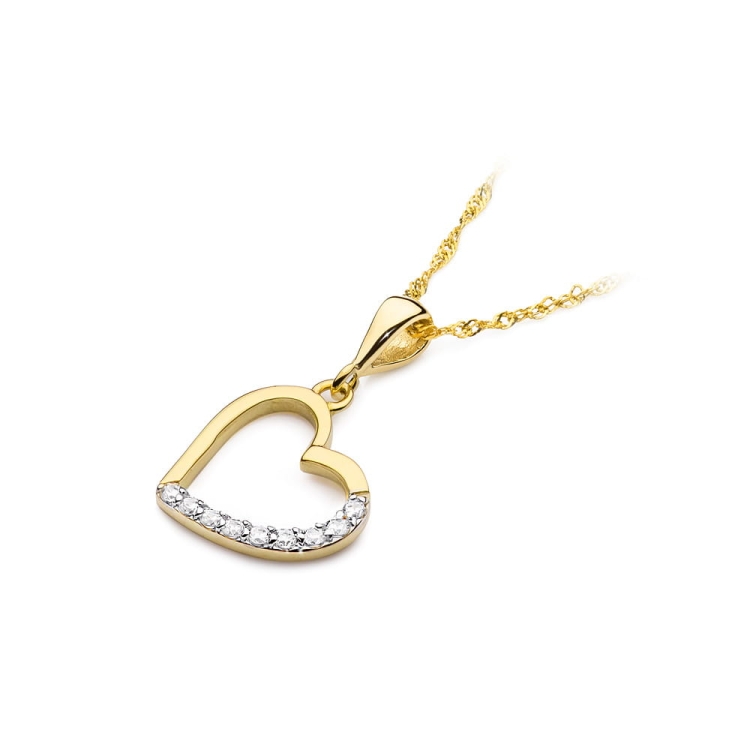 Zawieszka z żółtego złota serce z diamentami 0,13ct The Diamonds BS-18