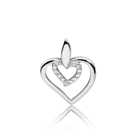 Przejdź do produktu Zawieszka z białego złota serce z diamentami 0,06ct The Diamonds 