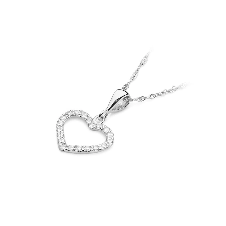 Zawieszka z białego złota serce z diamentami 0,28ct The Diamonds BS-19-b