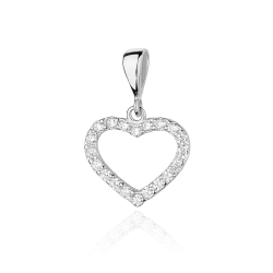 Zawieszka z białego złota serce z diamentami 0,28ct The Diamonds BS-19-b