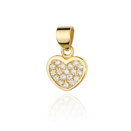 Przejdź do produktu Zawieszka z żółtego złota serce z diamentami 0,15ct The Diamonds