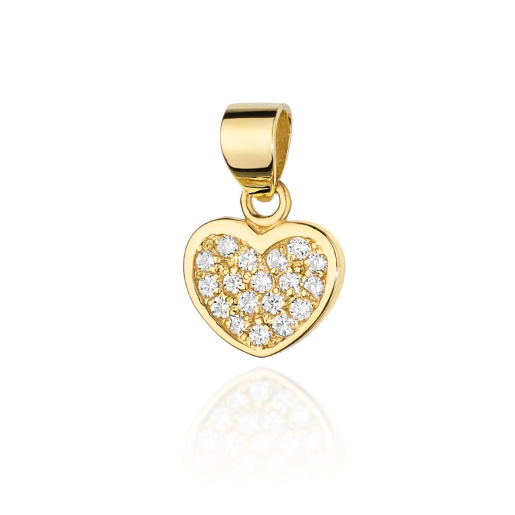 Zawieszka z żółtego złota serce z diamentami 0,15ct The Diamonds BS-20