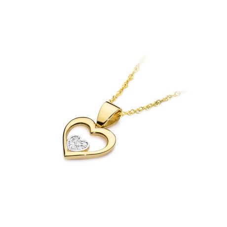 Przejdź do produktu Zawieszka z żółtego złota serce z diamentami 0,05ct The Diamonds