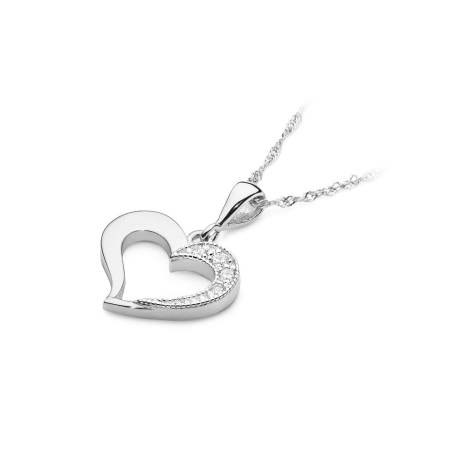 Przejdź do produktu Zawieszka z białego złota serce z diamentami 0,06ct The Diamonds