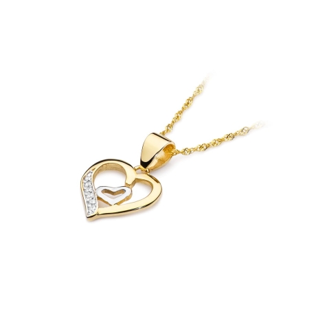 Przejdź do produktu Zawieszka z żółtego złota serce z diamentami 0,05ct The Diamonds 