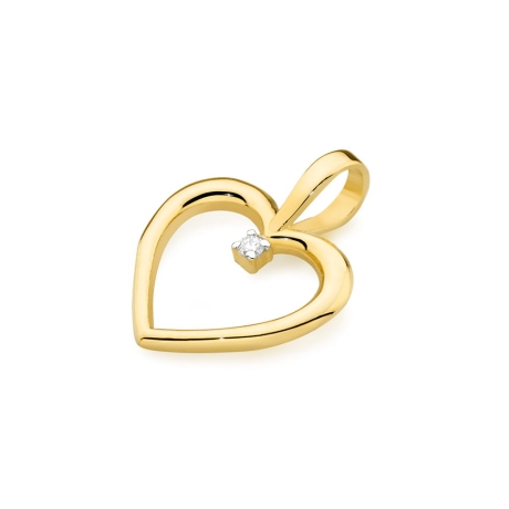Przejdź do produktu Zawieszka z żółtego złota serce z diamentem 0,005ct The Diamonds