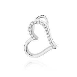 Zawieszka z białego złota serce z diamentami 0,08ct The Diamonds BS-26-b