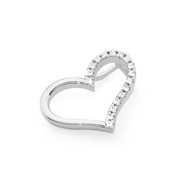Zawieszka z białego złota serce z diamentami 0,08ct The Diamonds BS-26-b