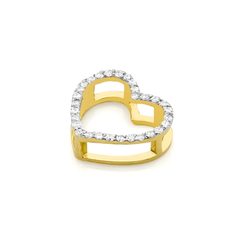 Przejdź do produktu Zawieszka z żółtego złota serce z diamentami 0,15ct The Diamonds 