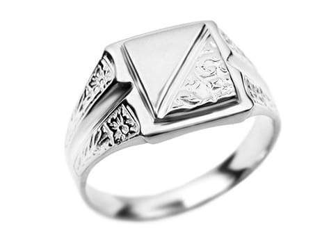 Sygnet z białego złota 585 Be Unique  Syg-004-b