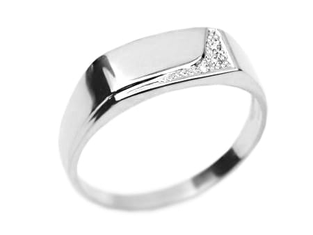 Sygnet z białego złota 585 z cyrkoniami Be Unique Syg-012-b