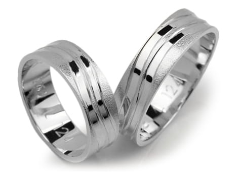 Obrączki ślubne z białego złota płaskie 6mm Lovely L124-b