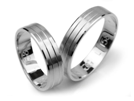Obrączki ślubne z białego złota płaskie 5mm Lovely  L158-b