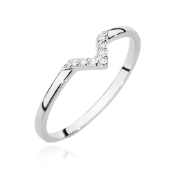 Pierścionek zaręczynowy z białego złota z diamentami 0,04ct Fire Of Love