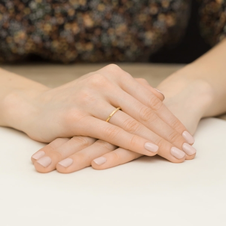 Przejdź do produktu Pierścionek zaręczynowy z żółtego złota z diamentami 0,04ct Fire Of Love