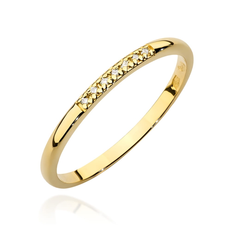 Pierścionek zaręczynowy z żółtego złota z diamentami 0,04ct Fire Of Love