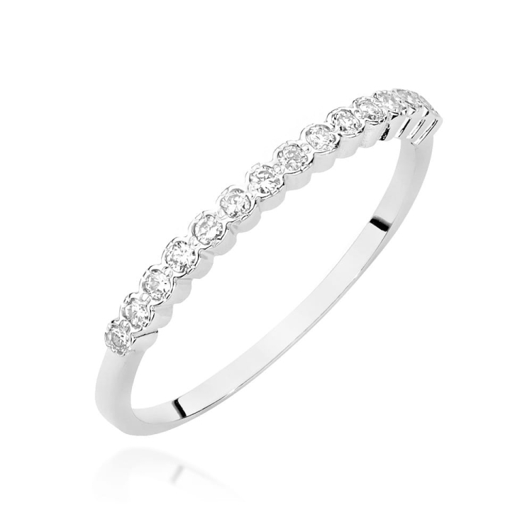 Pierścionek zaręczynowy z białego złota z diamentami 0,07ct Fire Of Love
