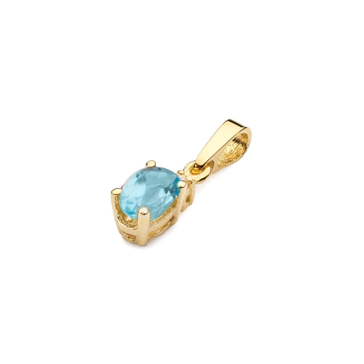 Zawieszka z żółtego złota 585 z topazem i diamentem 0,014ct The Diamonds