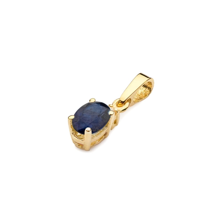 Zawieszka z żółtego złota 585 z szafirem i diamentem 0,014ct The Diamonds