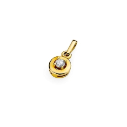 Zawieszka z żółtego złota 585 z diamentem 0,10ct The Diamonds