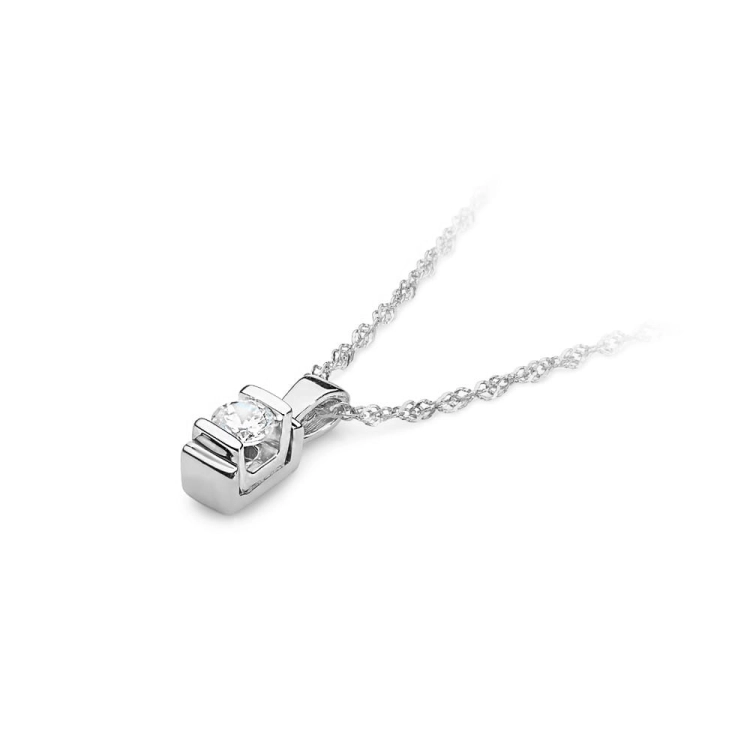 Zawieszka z białego złota 585 z diamentem 0,10ct The Diamonds