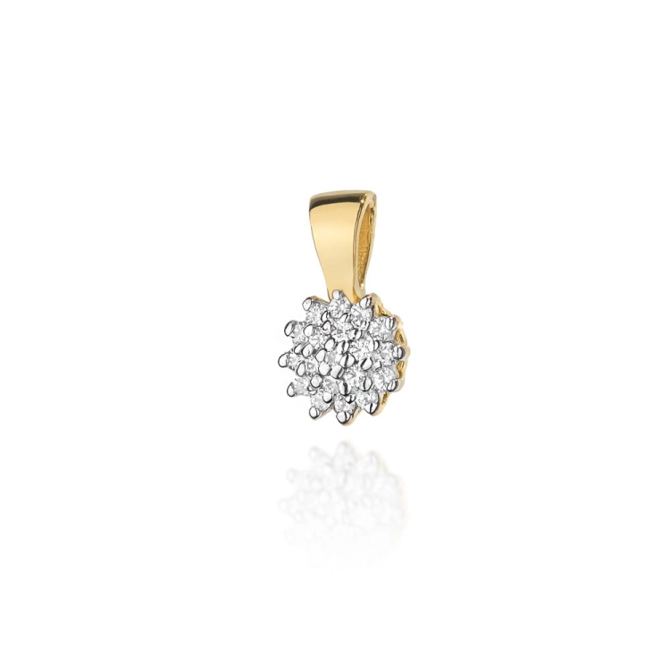 Zawieszka z żółtego złota 585 z diamentami 0,10ct The Diamonds