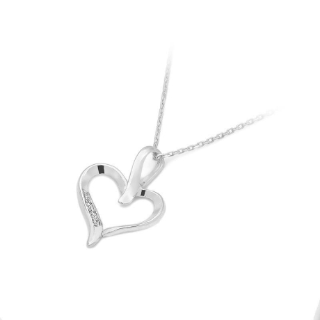 Przejdź do produktu Zawieszka z białego złota serce z diamentami 0,015ct The Diamonds