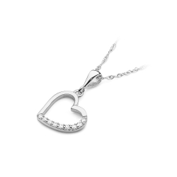 Zawieszka z białego złota serce z diamentami 0,13ct The Diamonds