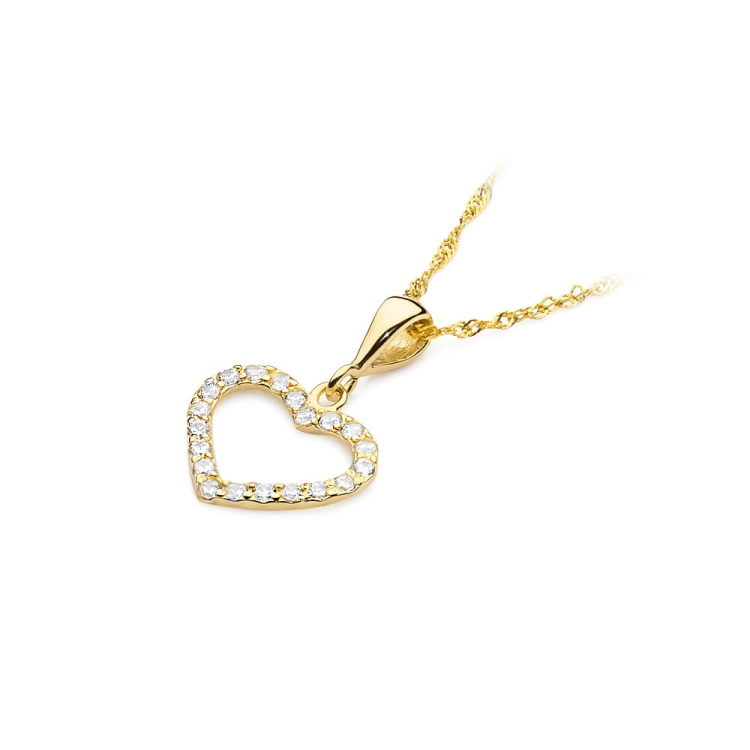 Zawieszka z żółtego złota serce z diamentami 0,28ct The Diamonds