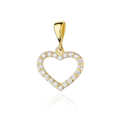 Przejdź do produktu Zawieszka z żółtego złota serce z diamentami 0,28ct The Diamonds