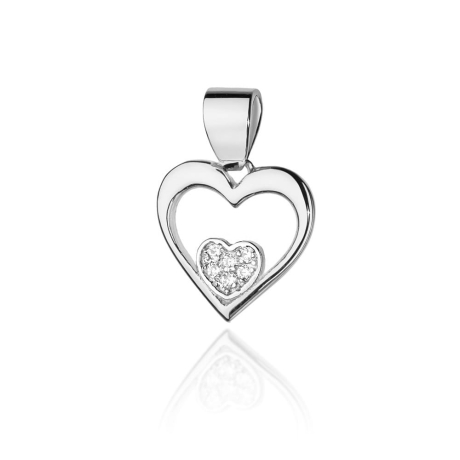 Przejdź do produktu Zawieszka z białego złota serce z diamentami 0,05ct The Diamonds
