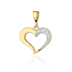 Zawieszka z żółtego złota serce z diamentami 0,06ct The Diamonds