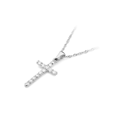 Przejdź do produktu Zawieszka z białego złota krzyż z diamentami 0,39ct The Diamonds 