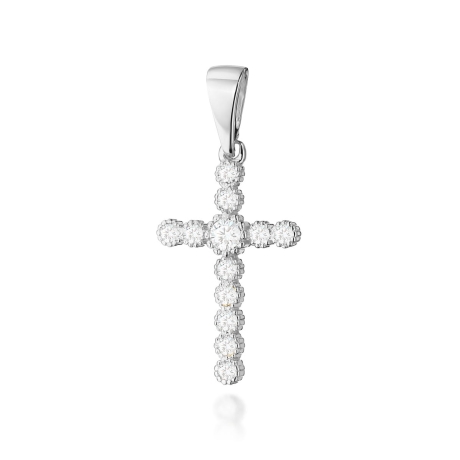 Przejdź do produktu Zawieszka z białego złota krzyż z diamentami 0,32ct The Diamonds