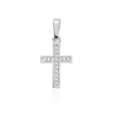 Przejdź do produktu Zawieszka z białego złota krzyż z diamentami 0,08ct The Diamonds