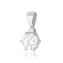 Zawieszka z białego złota 585 z białym szafirem i diamentem 0,015ct The Diamonds
